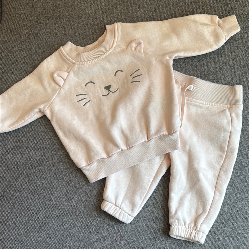 baby GAP Kids Light Pink Cat Matching Set
